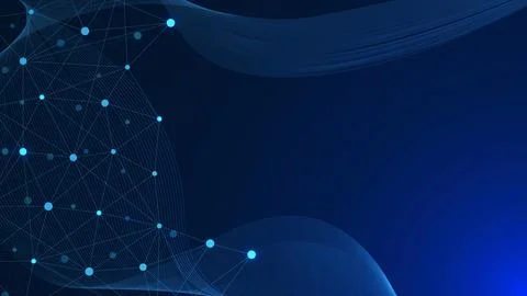 Abstract technology background with dots and lines connection and wave flow. Stock Illustration