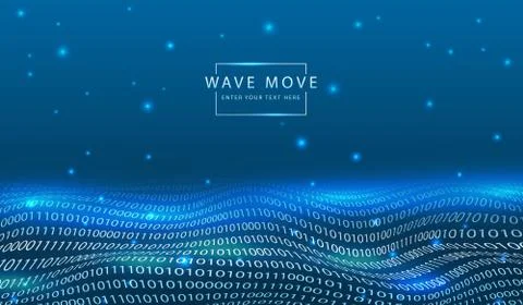 Abstract technology background dyanmic warp wave line 3d grid ground. Informa イラスト素材