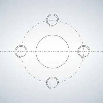 Abstract technology background, engineering drawing. Vector illustration. Illustrazione stock