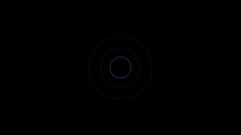 Abstract technology background featuring glowing blue dotted concentric cir.. Video stock 346432330