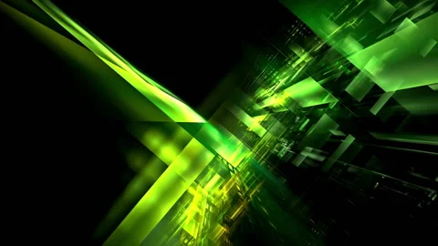 Abstract technology background, flight in cyberspace green on dark Stock Footage 159090082