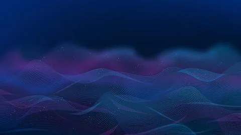 Abstract technology background flowing wave-style network data line forming.. Stock Illustration