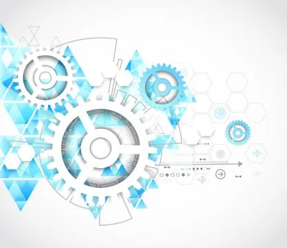 Abstract technology background. Futuristic style with blue triangles. Stock Illustration