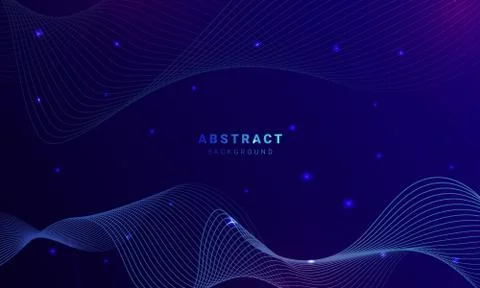 Abstract technology background with futuristic wave and line Stock Illustration