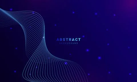 Abstract technology background with futuristic wave and line Illustrazione stock