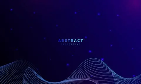 Abstract technology background with futuristic wave and line Illustrazione stock
