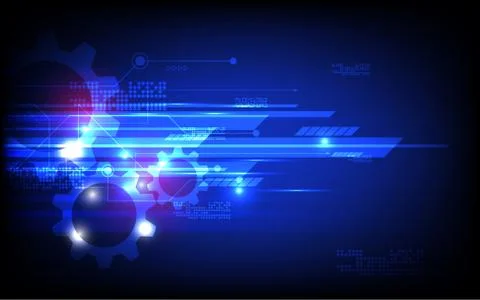 Abstract technology background gear wheel hi speed communication concept Stock Illustration