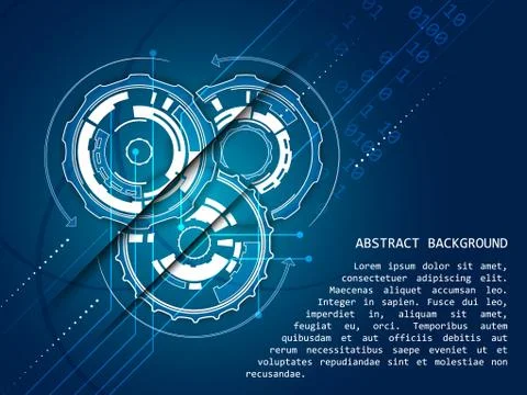Abstract technology background with gear wheels pattern, vector illustration イラスト素材