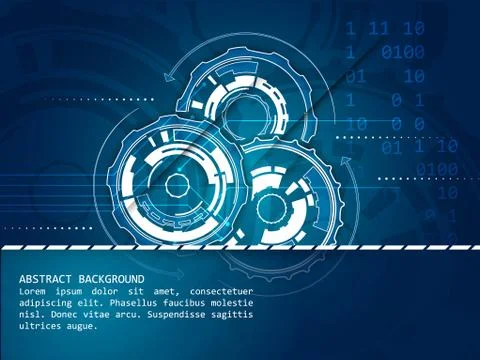 Abstract technology background with gear wheels pattern, vector illustration Illustrazione stock