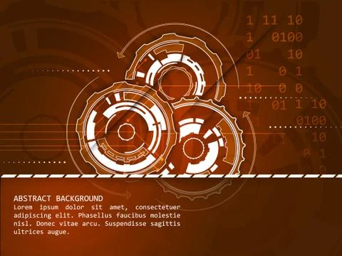 Abstract technology background with gear wheels pattern, vector illustration イラスト素材