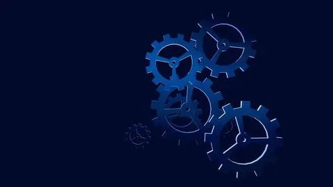 Abstract Technology Background With Gear Wheels Stock Illustration