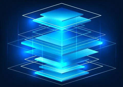 Abstract technology background geometric shape The squares are placed on to.. Stockillustratie