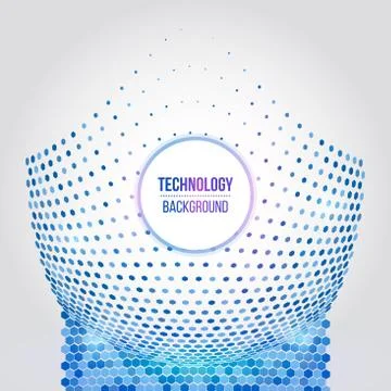 Abstract technology background geometric sphere. Structure geometric hexagona Stock Illustration