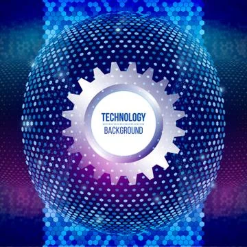 Abstract technology background geometric sphere. Structure geometric hexagona Stock Illustration