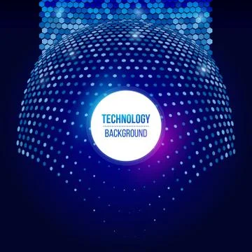 Abstract technology background geometric sphere. Structure geometric hexagona Stock Illustration