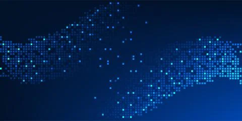 Abstract Technology Background with Geometric Square Wave Patterns, Digital.. Stock Illustration