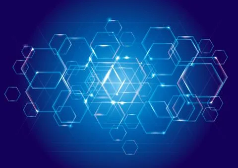 Abstract technology background for geometrical graphic concept design. Illustrazione stock