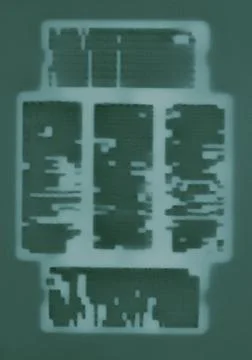 Abstract Technology Background with Glitch Data Patterns and Neon Glow Illustrazione stock