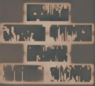 Abstract Technology Background with Glitch Data Patterns and Neon Glow Stock Illustration