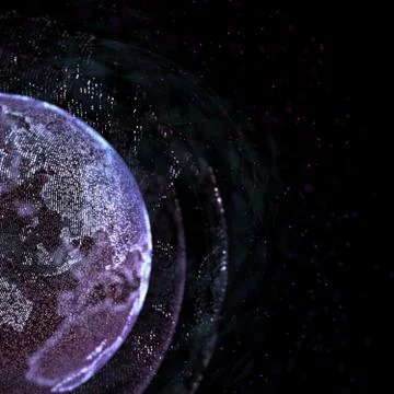 Abstract technology background with global communication, high detailed globe Stock Illustration