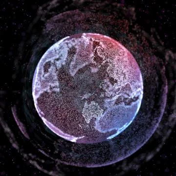 Abstract technology background with global communication, high detailed globe Stock Illustration