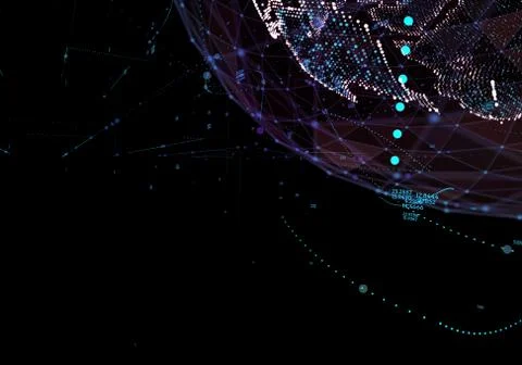 Abstract technology background with global communication, high detailed globe イラスト素材