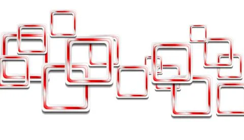 Abstract technology background with glossy red white squares Stock Illustration