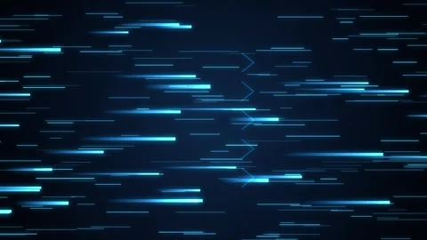 Abstract technology background with glowing blue speed lines in motion graphi Stock Footage 346973547