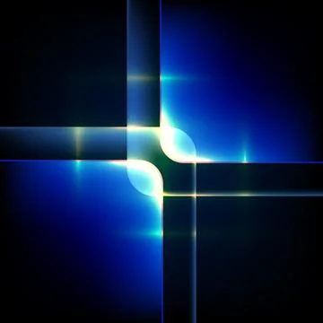 Abstract technology background with glowing blue neon light and intersectin.. Illustrazione stock