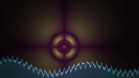 Abstract technology background with glowing circle and waveform. Stock Footage 336692987
