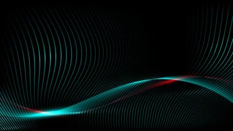 Abstract technology background with glowing cyan wave lines and digital dat.. Stock Illustration