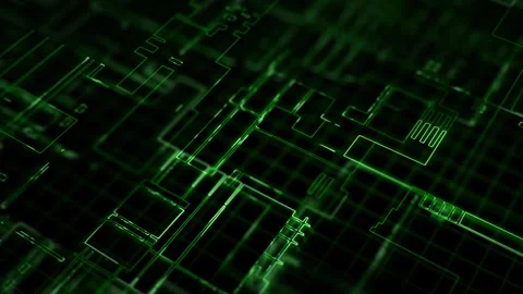 Abstract technology background with glowing green circuit board pattern Stock Footage 273292862