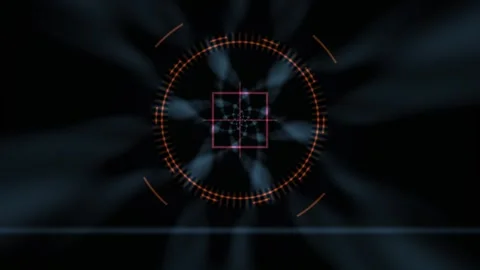 Abstract technology background with glowing lights and grid. Stock Footage 335505159
