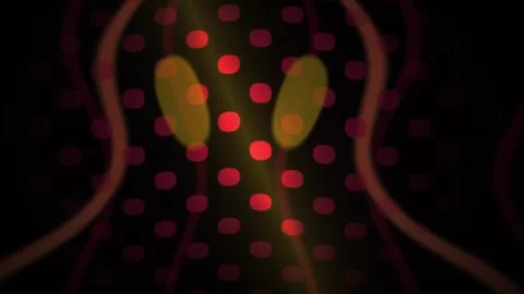 Abstract technology background with glowing red dots and yellow ovals. Stock Footage 335945507