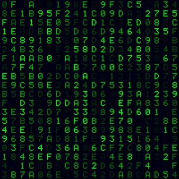 Abstract Technology Background. Green filled hexademical background. Small .. Stock Illustration