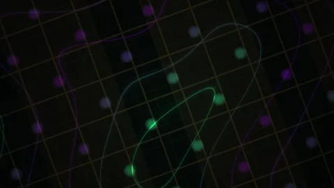 Abstract technology background with grid and dots. Stock Footage 336692997