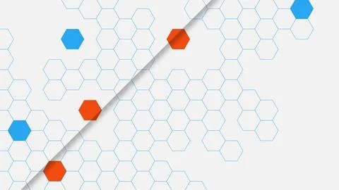 Abstract technology background with hexagon pattern and shadow. Stock Illustration