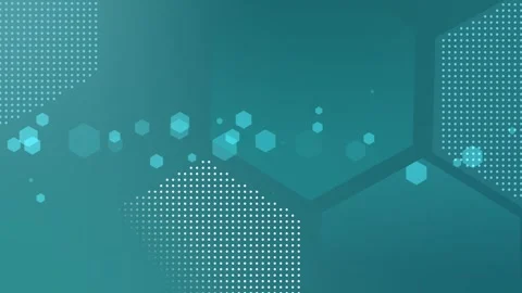 Abstract technology background with hexagon shapes dotted patterns and floa.. Stock Footage 337083392