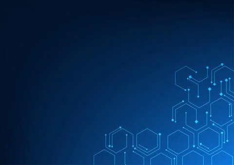 Abstract technology background Hexagon with truncated lines It is modern, i.. Stockillustratie