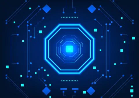 Abstract technology background Hexagonal geometric shape with elements to a.. 스톡 일러스트