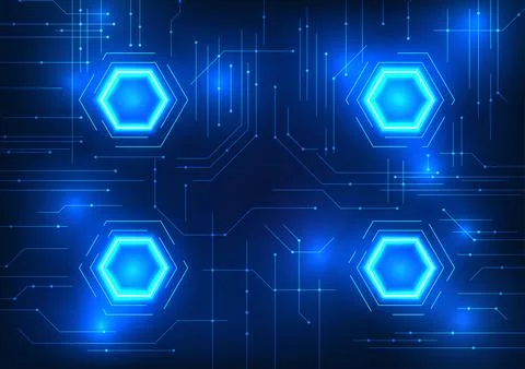 Abstract technology background Hexagonal shape combined with technological .. Stockillustratie