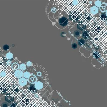 Abstract technology background with hexagonal shapes Stock Illustration
