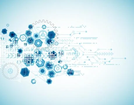 Abstract technology background with hexagonal shapes Stock Illustration