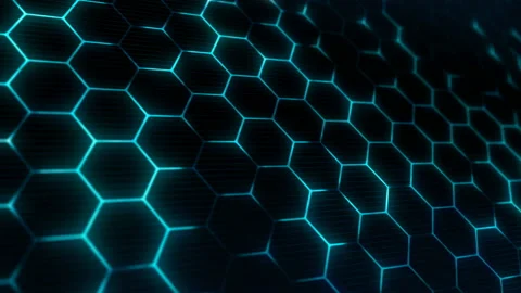 Abstract technology background with hexagonal texture. Видео 132124313