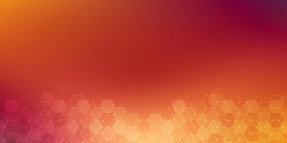 Abstract technology background with hexagons pattern. Hi-tech digital background Stock Illustration