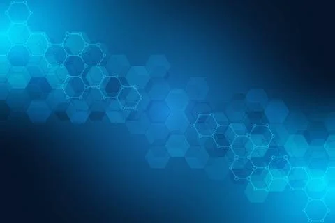 Abstract technology background with hexagons pattern. Hi-tech digital background Stockillustratie