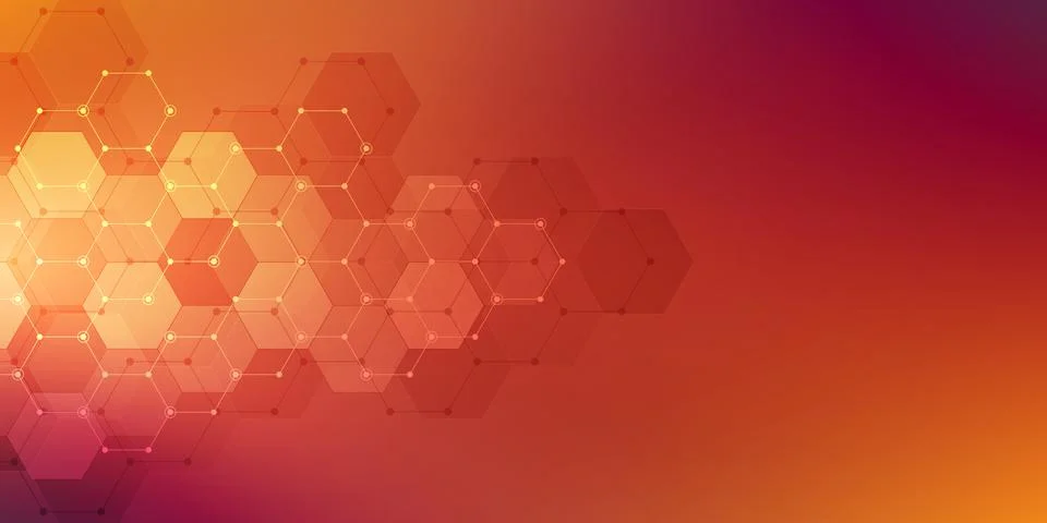 Abstract technology background with hexagons pattern. Hi-tech digital background Illustrazione stock