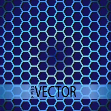 Abstract technology background with hexagons pattern on blue Illustrazione stock