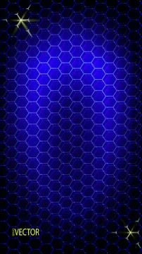 Abstract technology background with hexagons pattern on blue Illustrazione stock