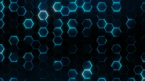 Abstract technology background with hexagons texture. Видео 132134331
